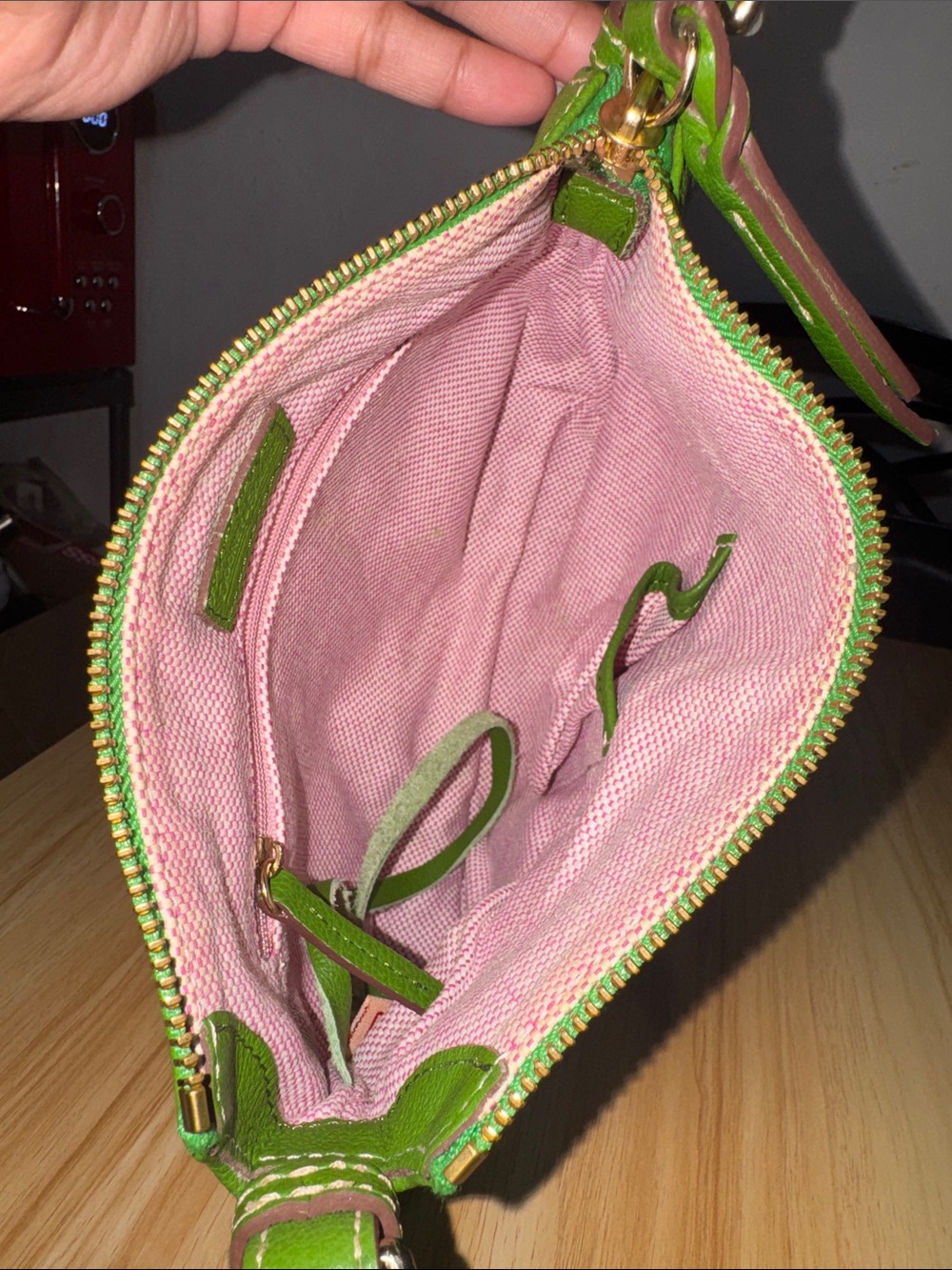 Dooney & Bourke Green Leather Shoulder Bag - Picture 10 of 17